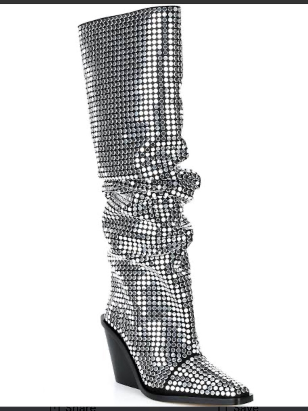 Michael Kors Embellished Silver High-Wedge Knee Boot